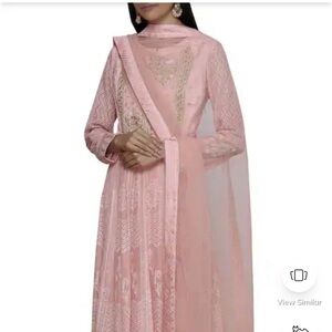 Stunning chickankari anarkali churidaar suit